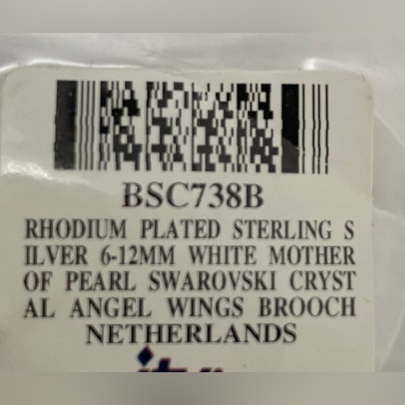 New Swarovski Crystal Genuine White Mother of Pearl Brooch Sterling Silver - Picture 4 of 7